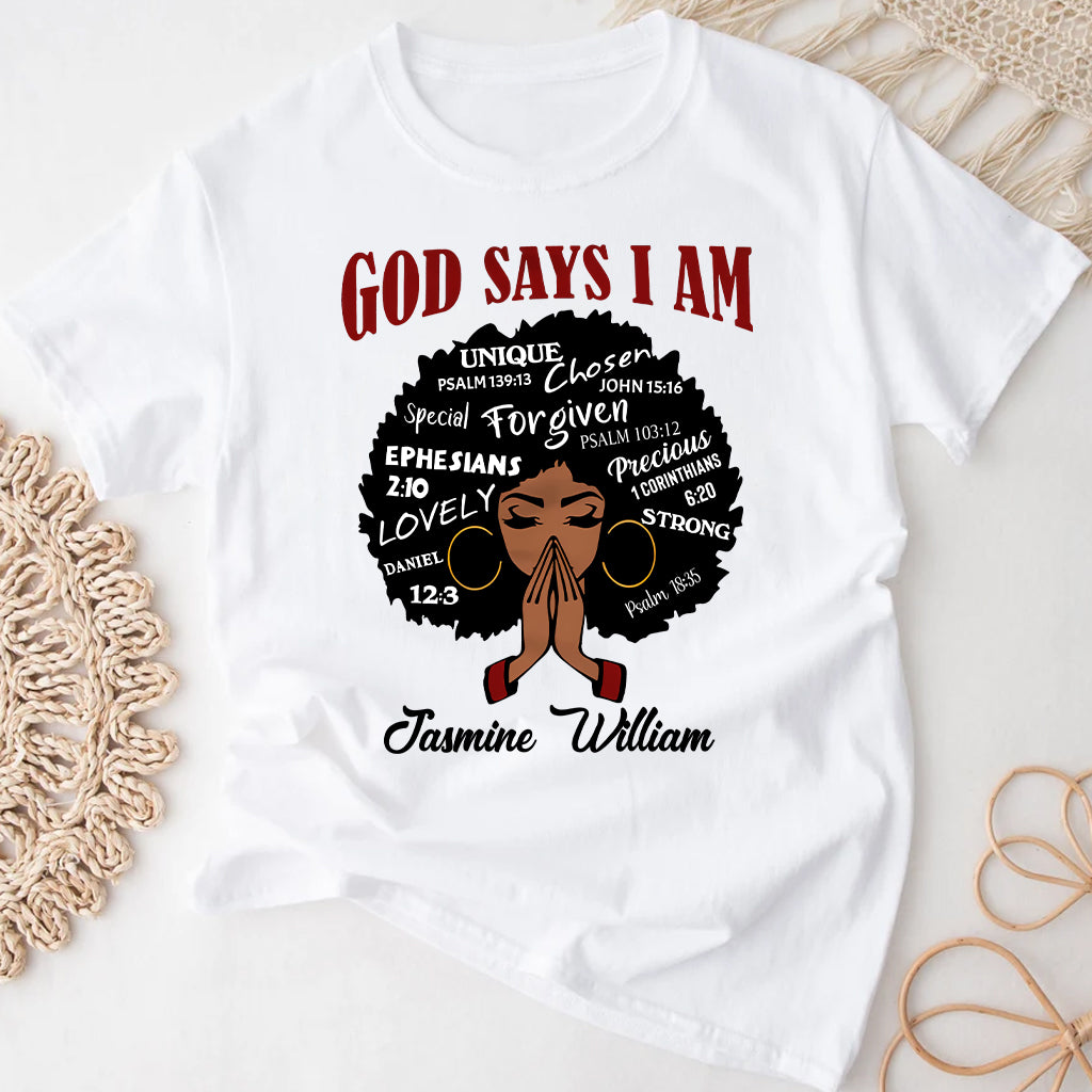 Gott sagt, ich bin es – Personalisiertes T-Shirt und Hoodie für Afroamerikaner