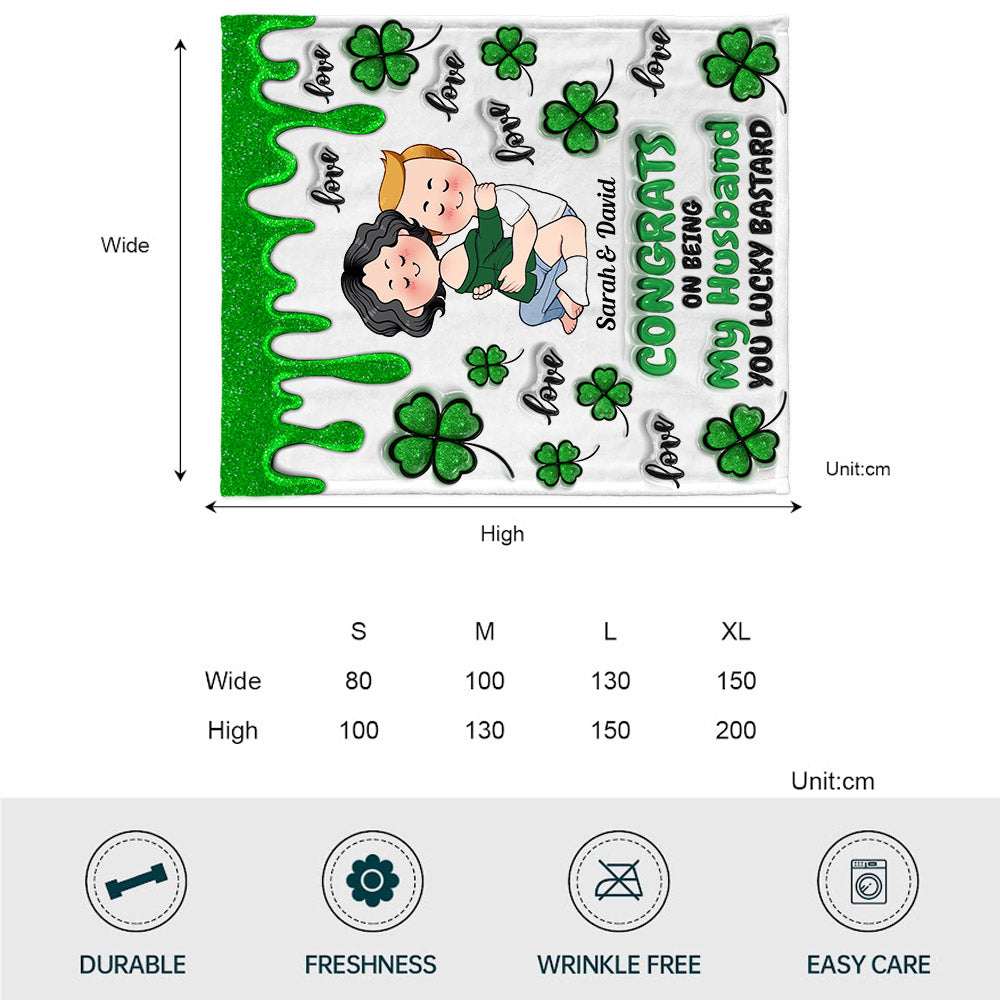 Congrats On Being My Husband - Personalized Husband And Wife Blanket
