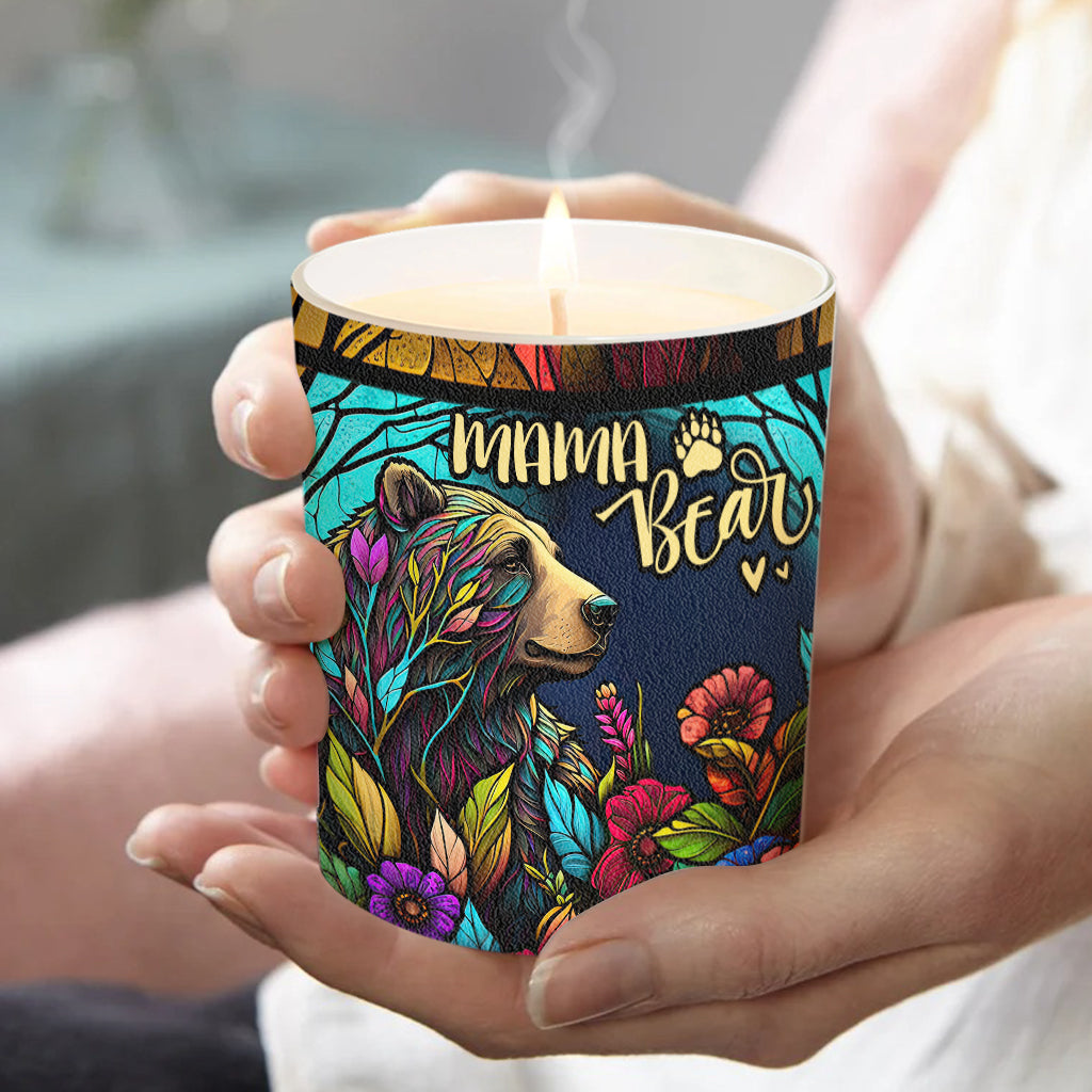 Mama Bear - Personalized Mother Candle With Wooden Lid