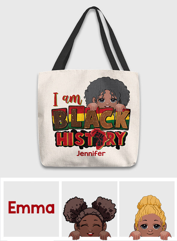 Je suis l'histoire des Noirs - Sac fourre-tout afro-américain personnalisé