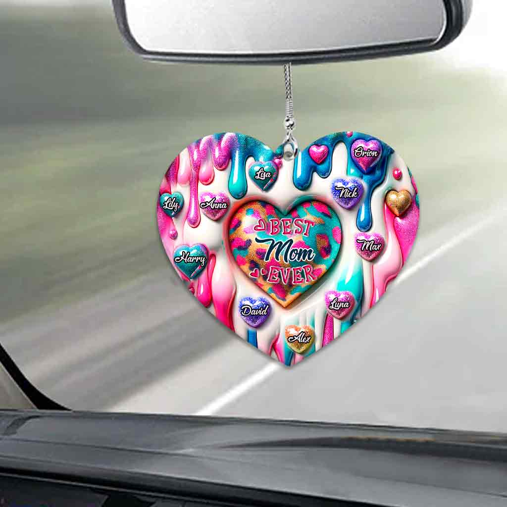 Best Mom Grandma Ever - Personalized Mother Car Ornament