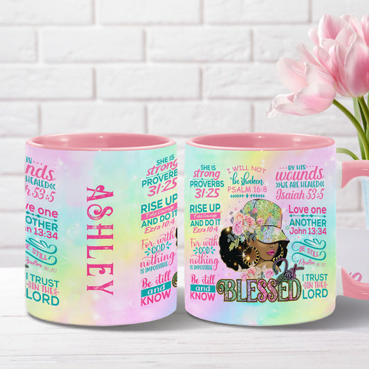 Mug personnalisé « Femme noire fière » avec accent afro-américain