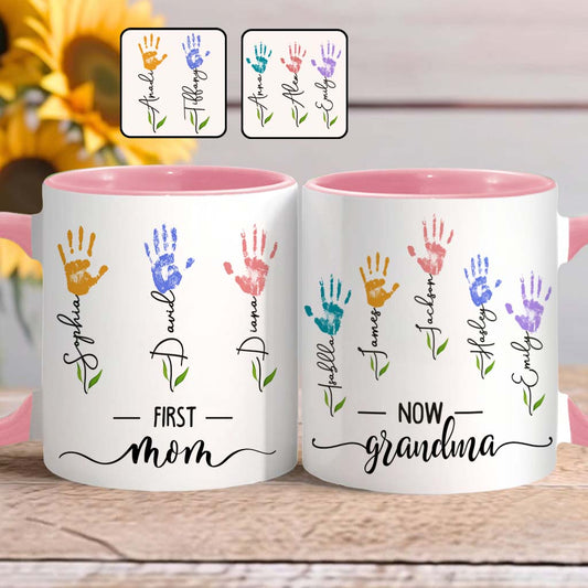 First Mom Now Grandma - Personalized Mother Accent Mug