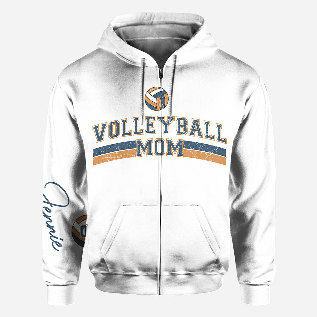 Volleyball Mom With Any Kid Name & Number - Personalized Volleyball All Over Shirt