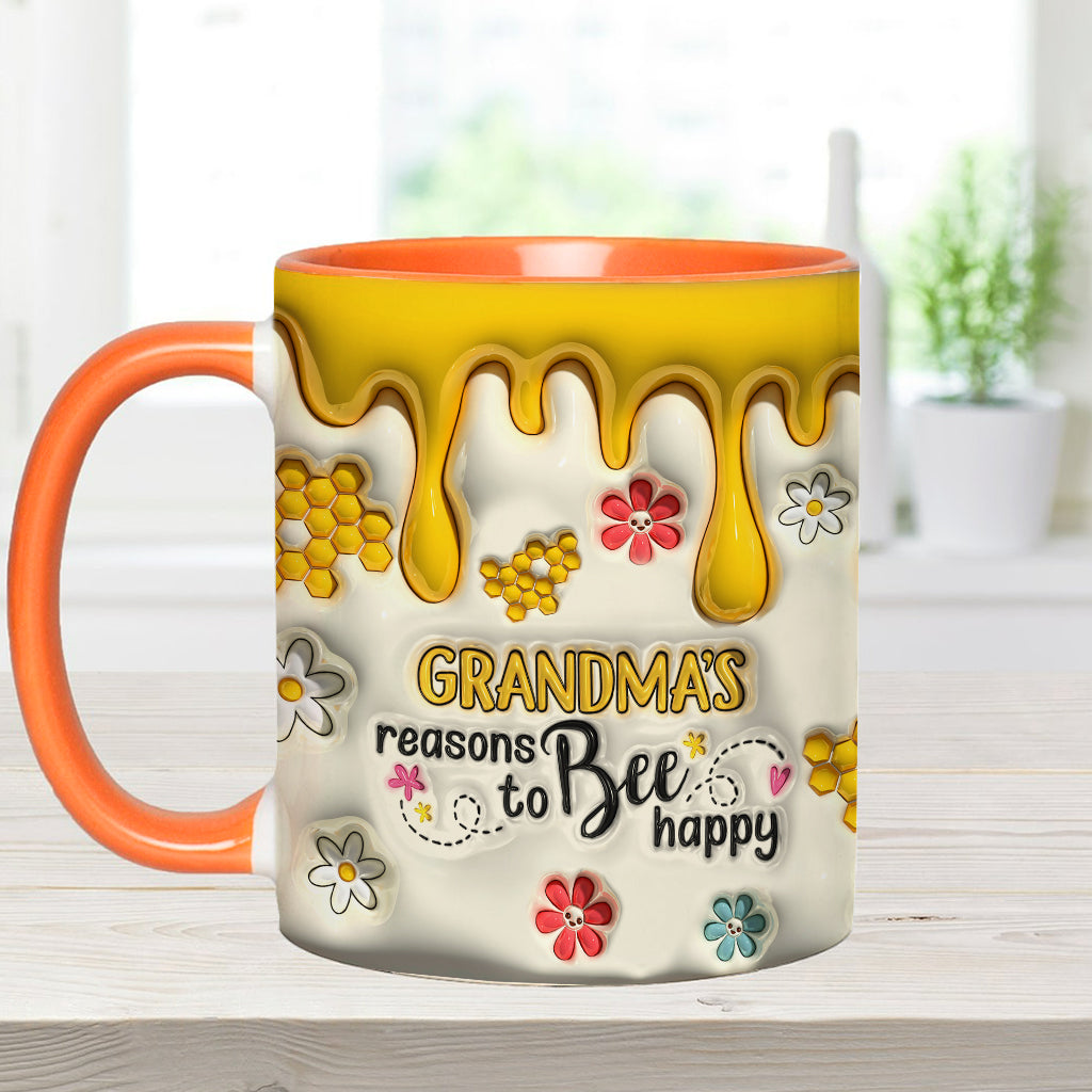 Les raisons de grand-mère d'être heureuse - Mug personnalisé pour grand-mère