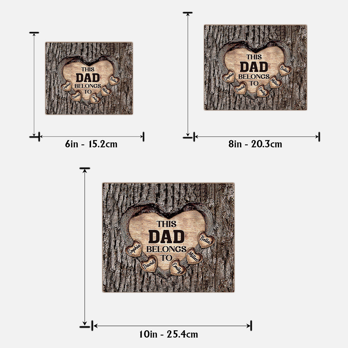 This Dad Mom Grandma Grandpa Belongs To Wooden Heart - Personalized Father 2 Layered Wood Sign / Wood Plaque