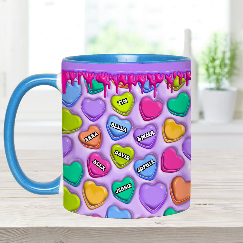Touch This Heart Love You Grandma Nana Gigi Mom - Personalized Mother Accent Mug