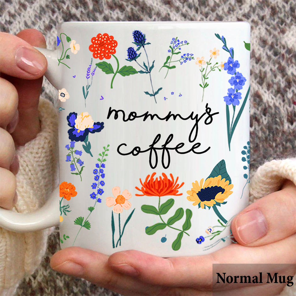 Any Title Coffee Cup Botanical Floral Style - Personalized Mother Mug