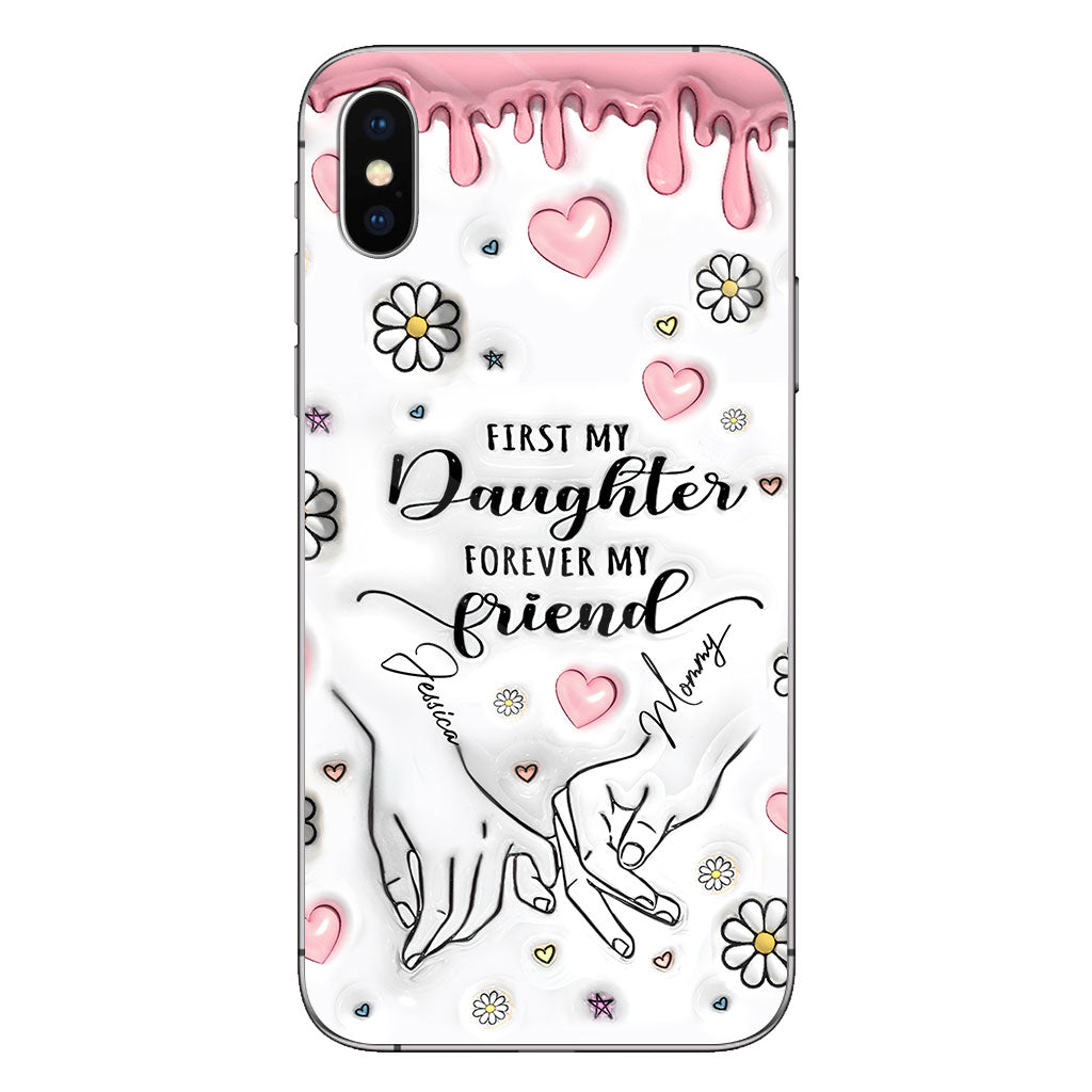 First My Mother Forever My Friend - Personalized Mother Clear Phone Case