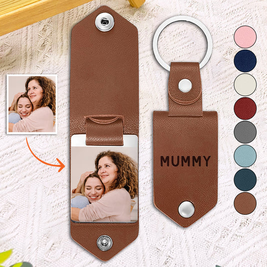 Custom Mother Photo - Personalized Mother Leather Photo Keychain