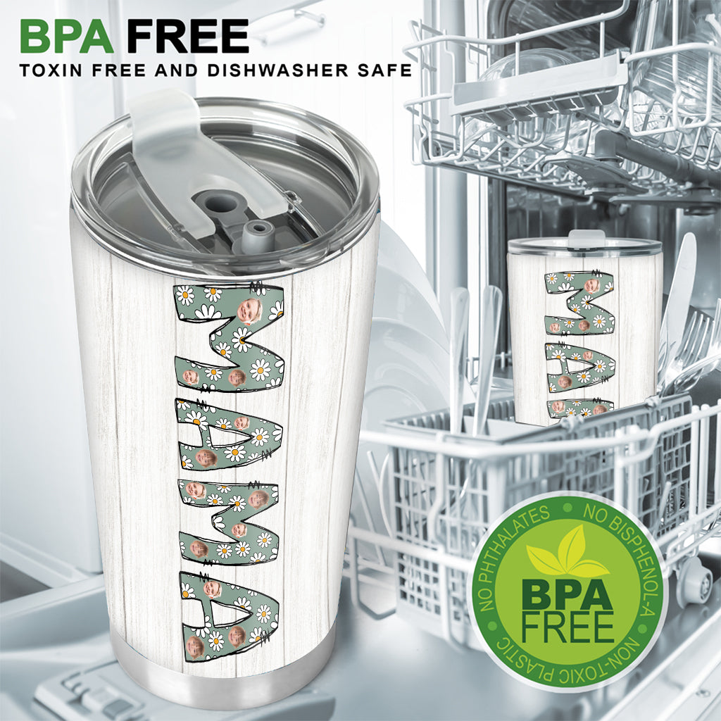 Mama Est. Photo Face Custom Daisy - Personalized Mother Tumbler