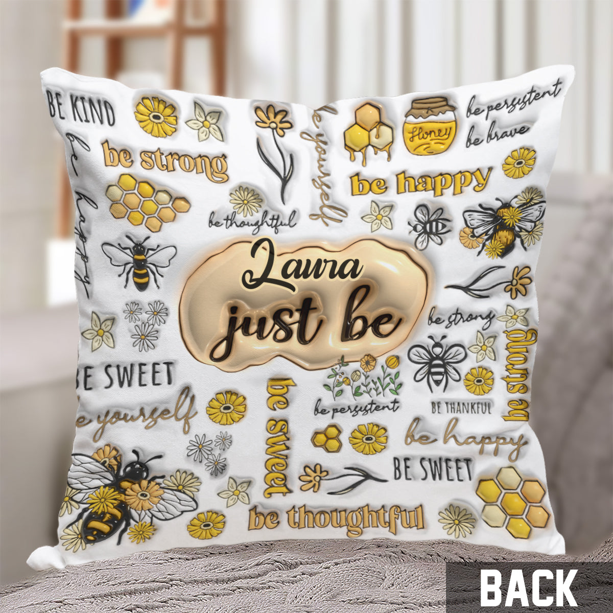 Juste être heureux - Coussin décoratif personnalisé