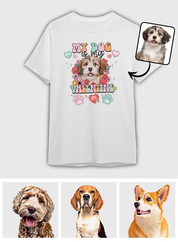 Mein Hund ist mein Valentinsschatz – Personalisiertes Hunde-T-Shirt und Hoodie