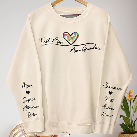 First Mom Now Grandma - Personalized Grandma All Over Shirt
