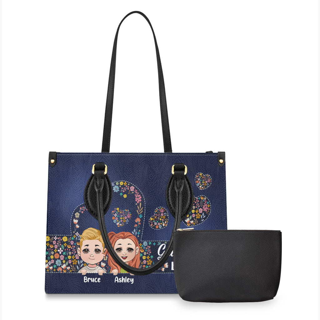 Meilleure grand-mère du monde - Sac à main en cuir personnalisé pour grand-mère
