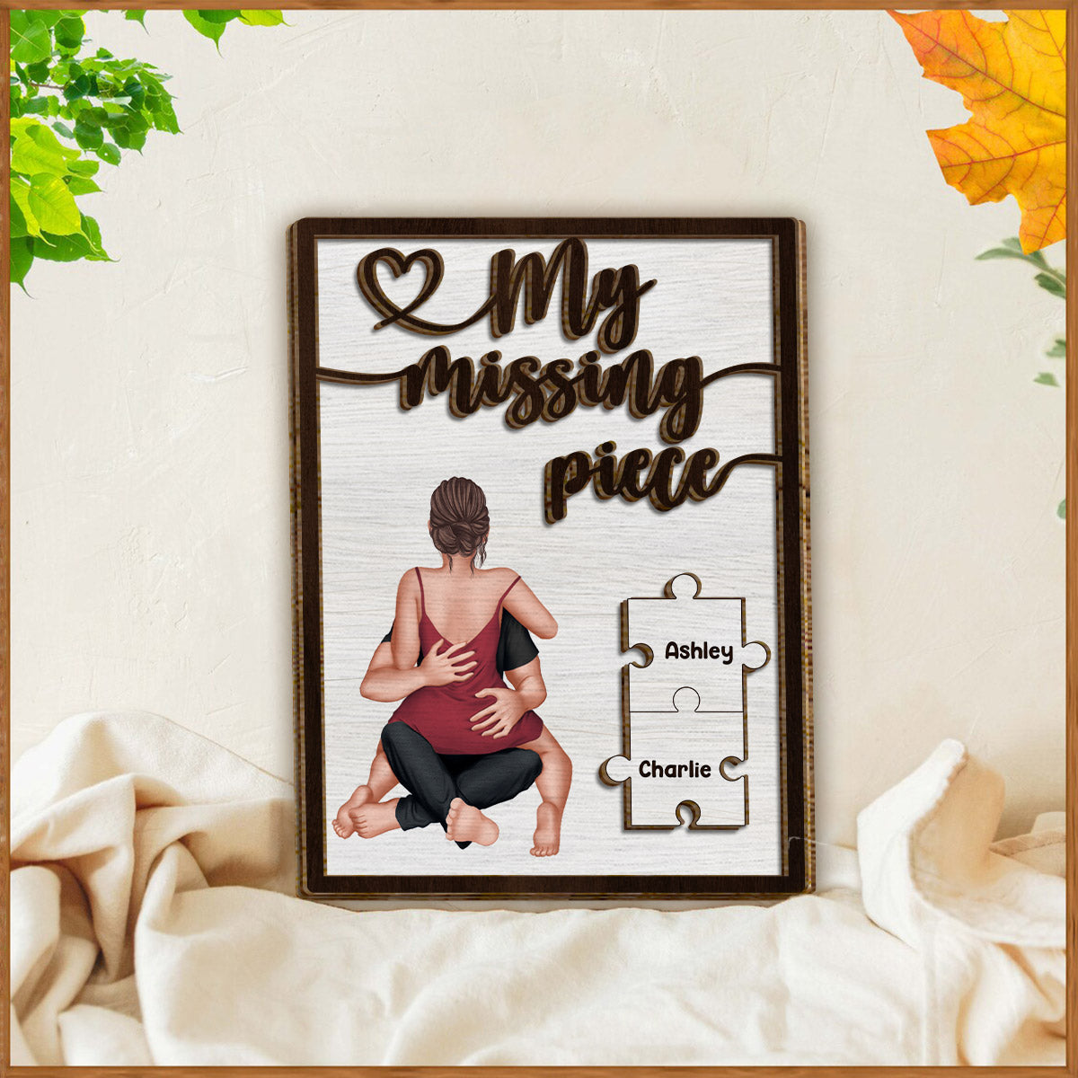 My Missing Piece - Personalized Couple 2 Layered Wood Sign / Wood Plaque