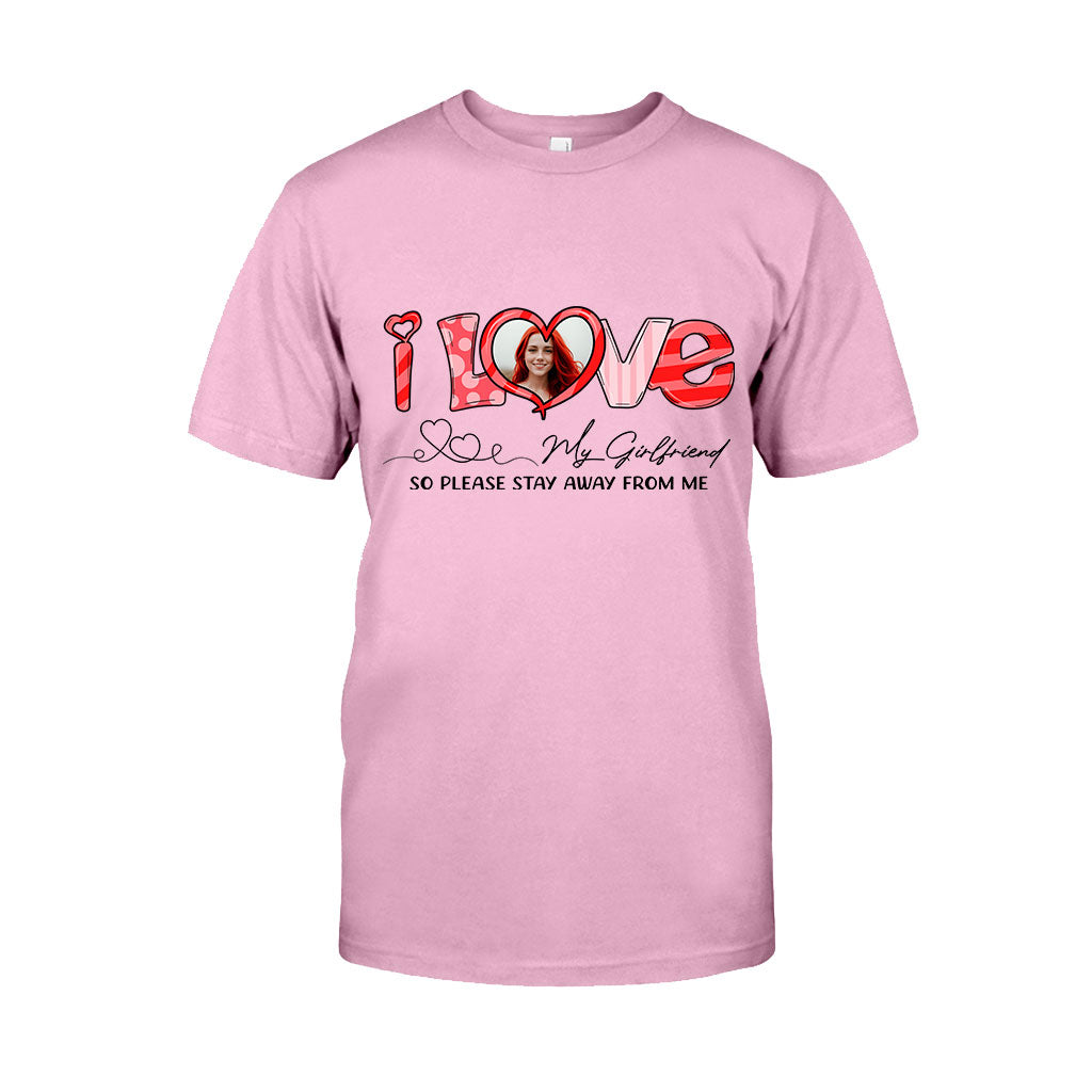 I Love My Girlfriend Boyfriend Husband Wife Custom Photo - Personalized Couple T-shirt And Hoodie