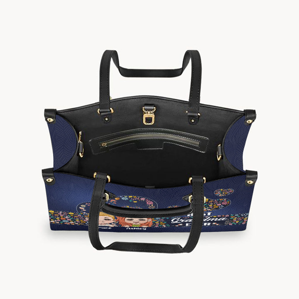 Meilleure grand-mère du monde - Sac à main en cuir personnalisé pour grand-mère