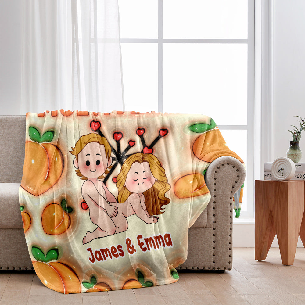 I'd Like To Touch You In All The Multiverses Inflated Peaches - Personalized Couple Blanket
