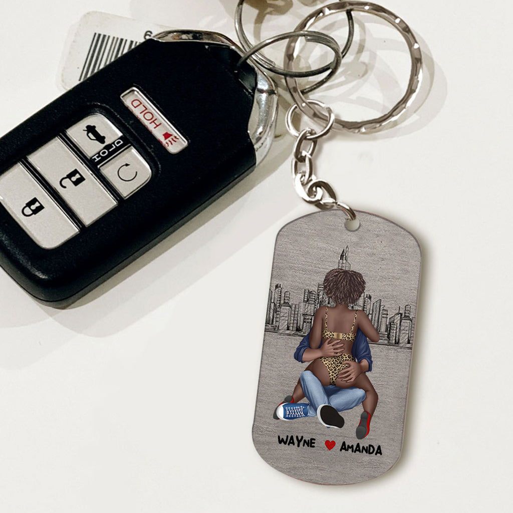 Ich brauche dich heute Abend – Personalisierter Schlüsselanhänger aus Edelstahl für Afroamerikaner