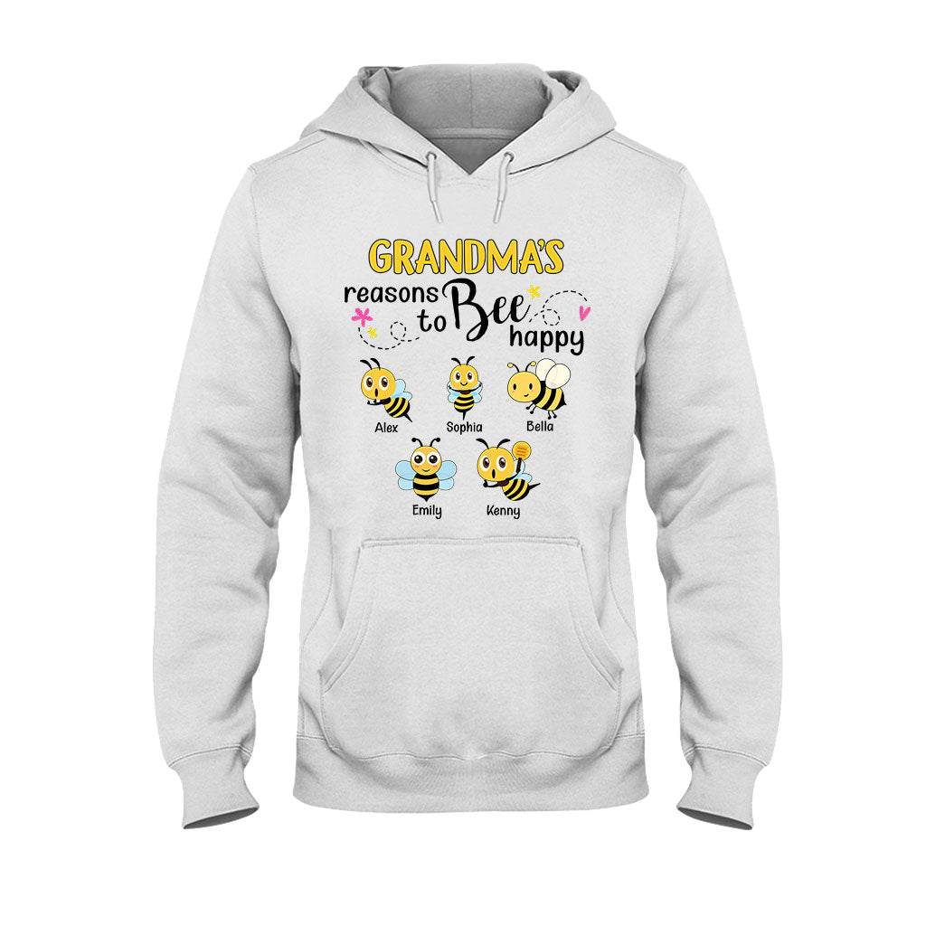 Grandma's Reasons To Bee Happy - Personalized Bee T-shirt And Hoodie