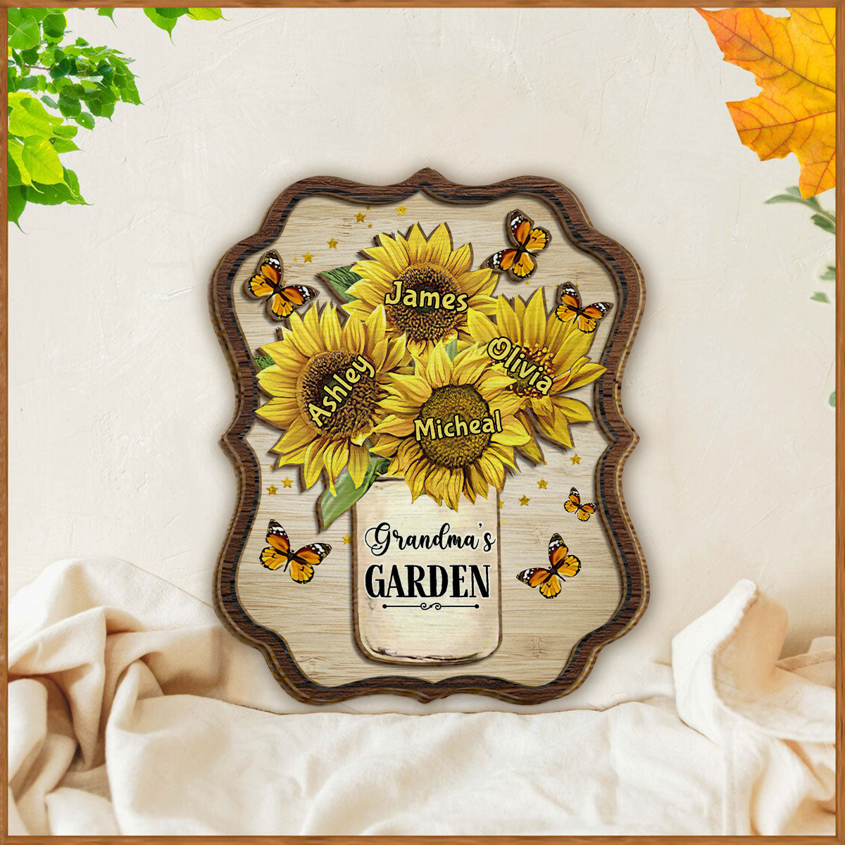Grandma's Mom's Garden - Personalized Grandma 2 Layered Wood Sign / Wood Plaque