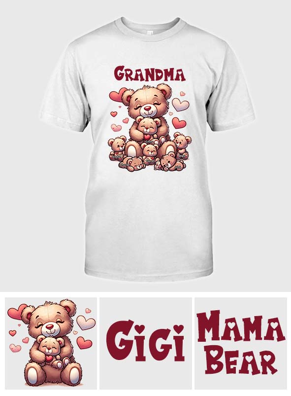 Grandma Bear - Personalized Grandma T-shirt And Hoodie