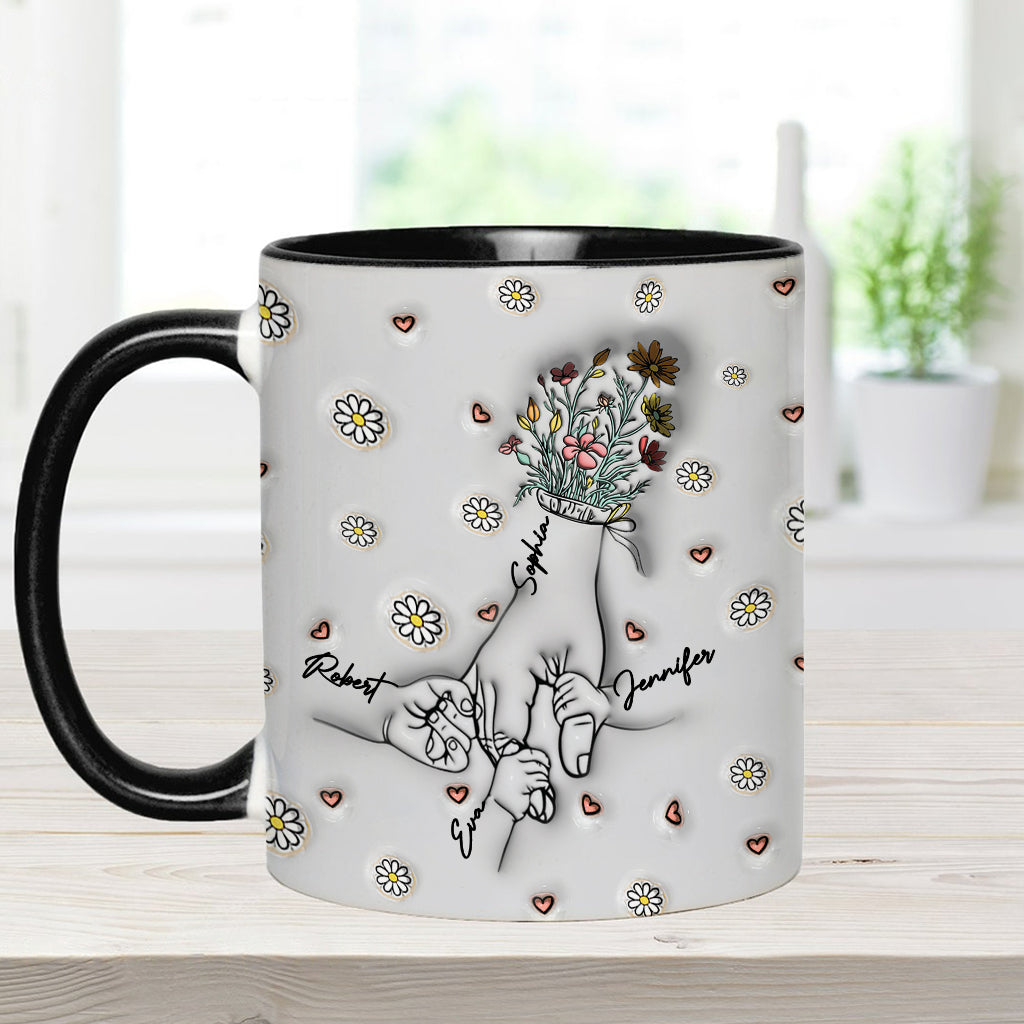 Holding Mom's Hand - Personalized Mother Accent Mug