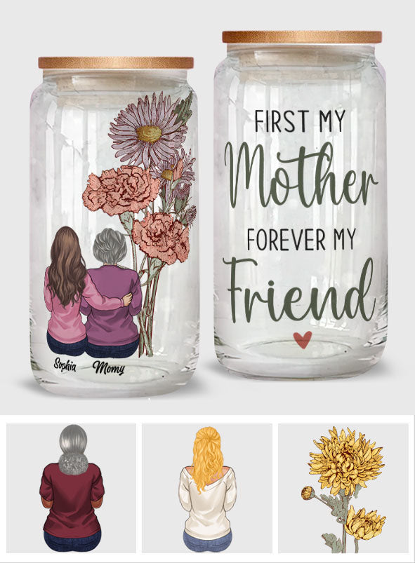 Mother And Children Birth Flowers - Personalized Mother Can Glass