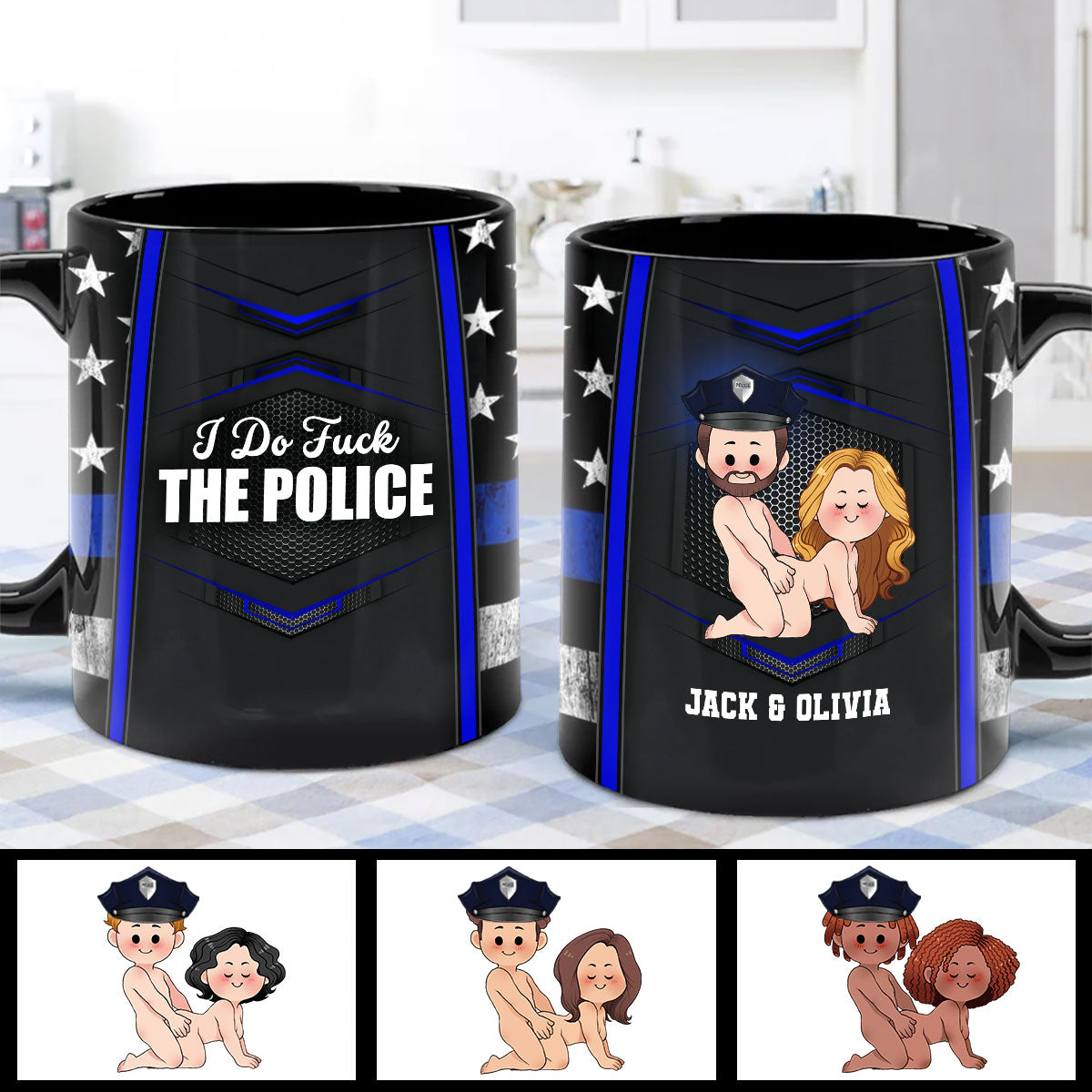 J'adore la police - Mug personnalisé pour policier