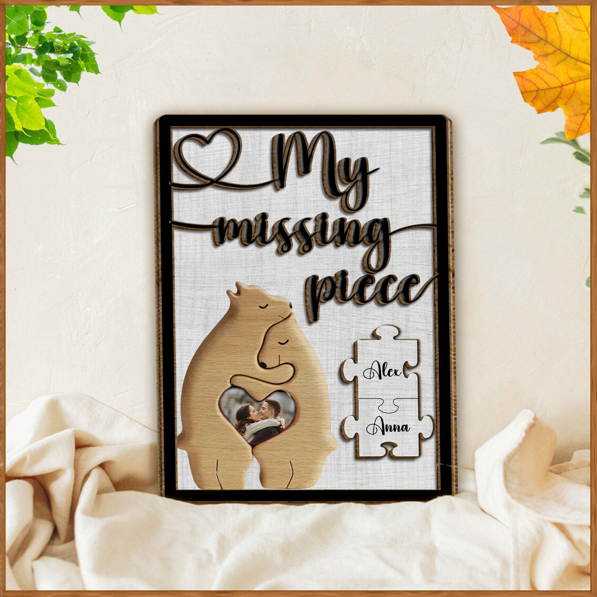 My Missing Piece - Personalized Couple 2 Layered Wood Sign / Wood Plaque