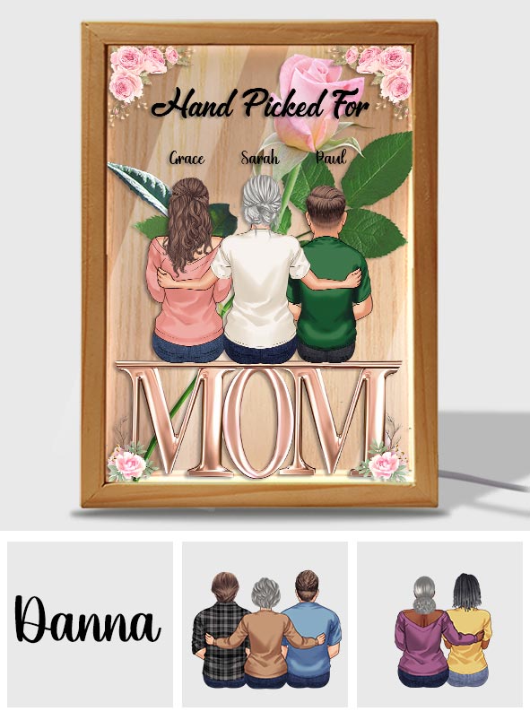 Hand Picked Flower For Mom - Personalized Mother Picture Frame Light Box