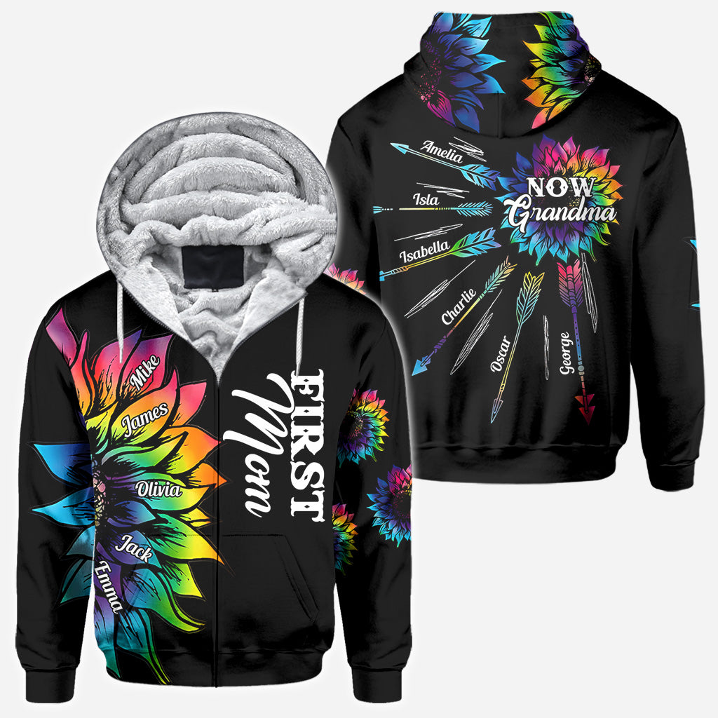 First Mother Now Grandma With Any Title And Kid Name - Personalized Mother All Over Shirt