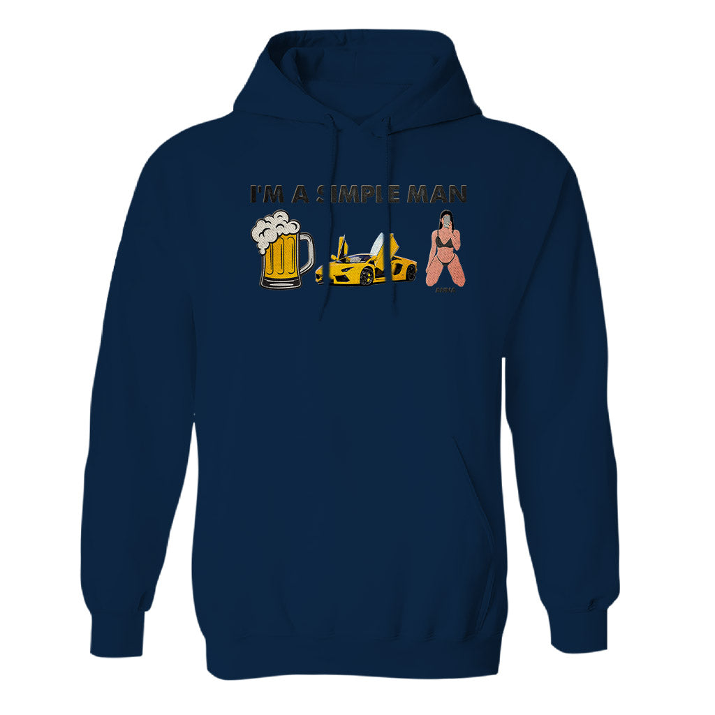 I'm A Simple Man - Personalized Couple Embroidered Hoodie