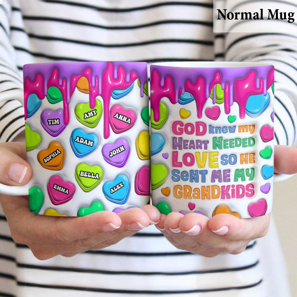 God Knew My Heart Needed Love - Personalized Grandma Mug