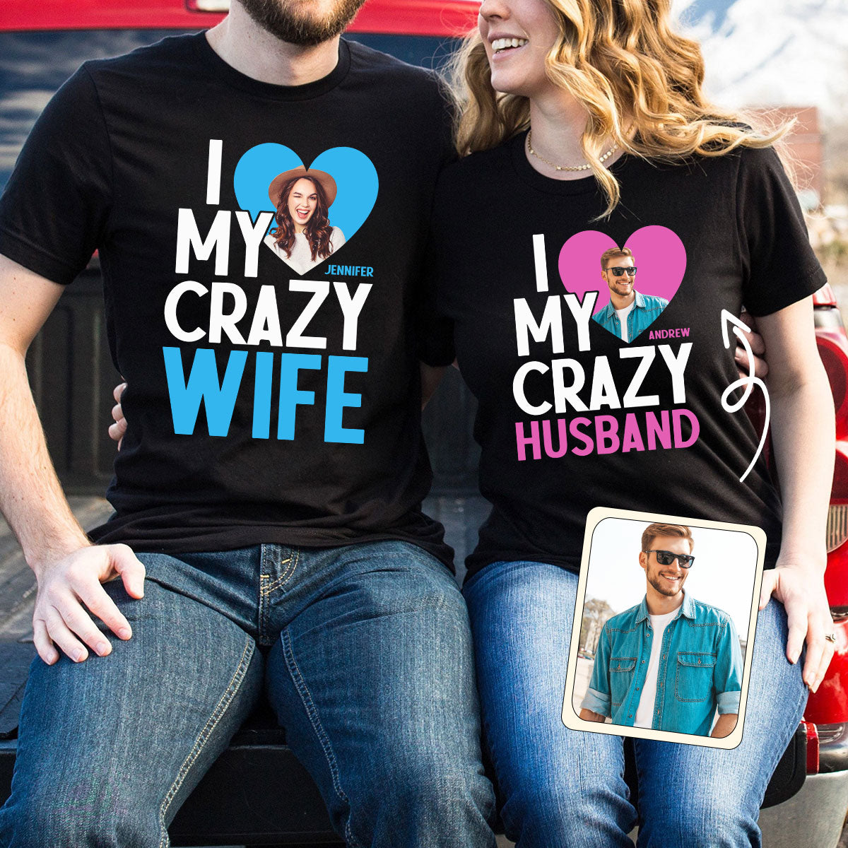 I Love My Crazy Wife - Personalized Husband And Wife T-shirt And Hoodie