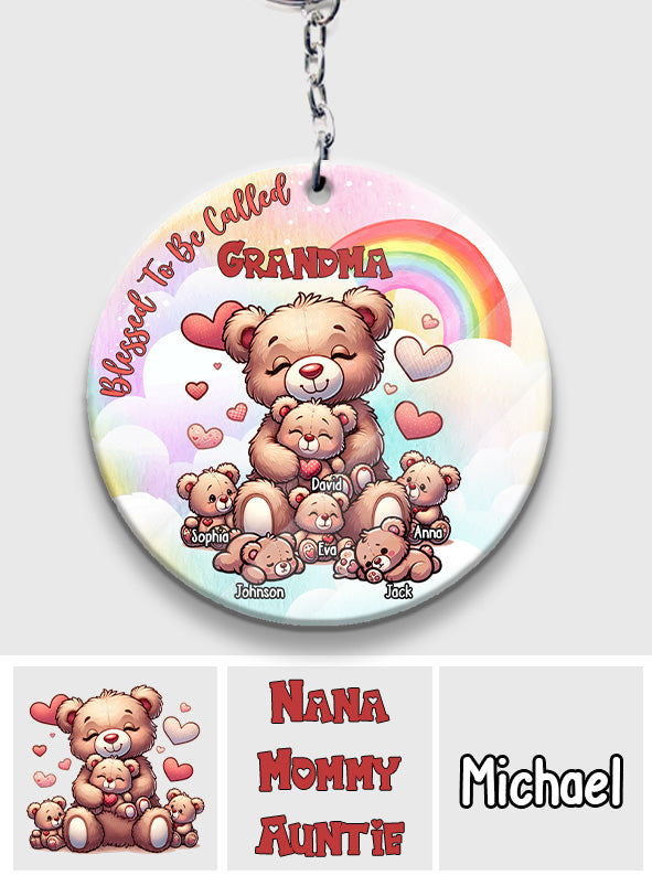 Gift for Grandma Mom Blessed To Be Called - Personalized Grandma Keychain