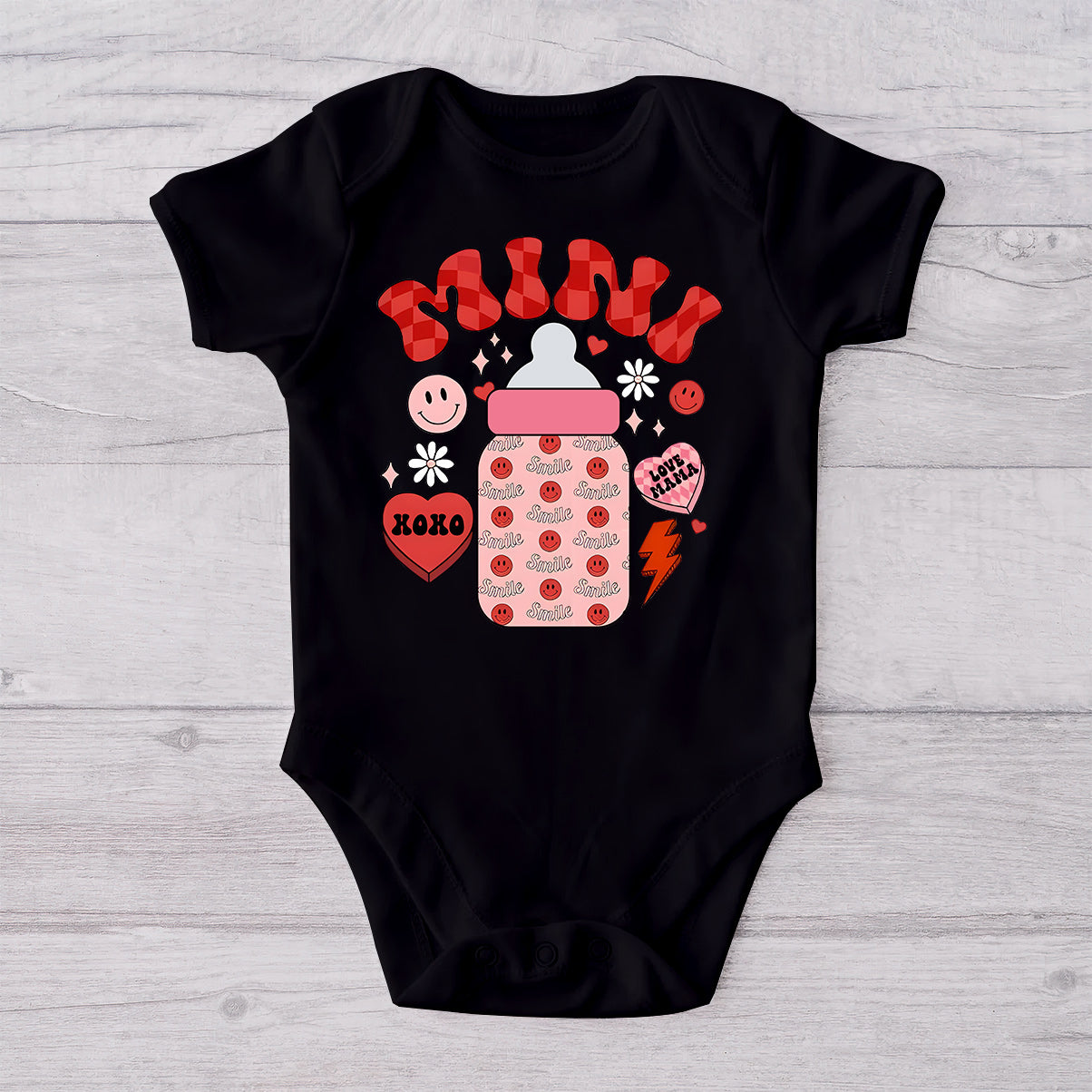 Mama And Mini - Personalized Mother T-shirt And Baby Onesie