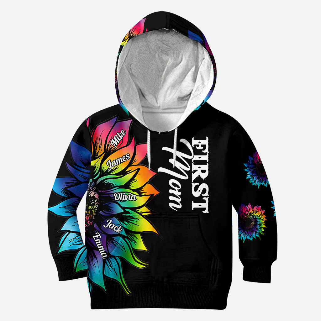 First Mother Now Grandma With Any Title And Kid Name - Personalized Mother All Over Shirt