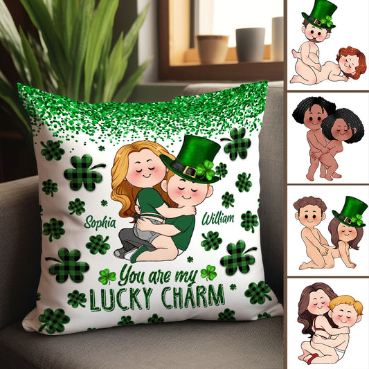 You Are My Lucky Charm - Personalized Couple Throw Pillow