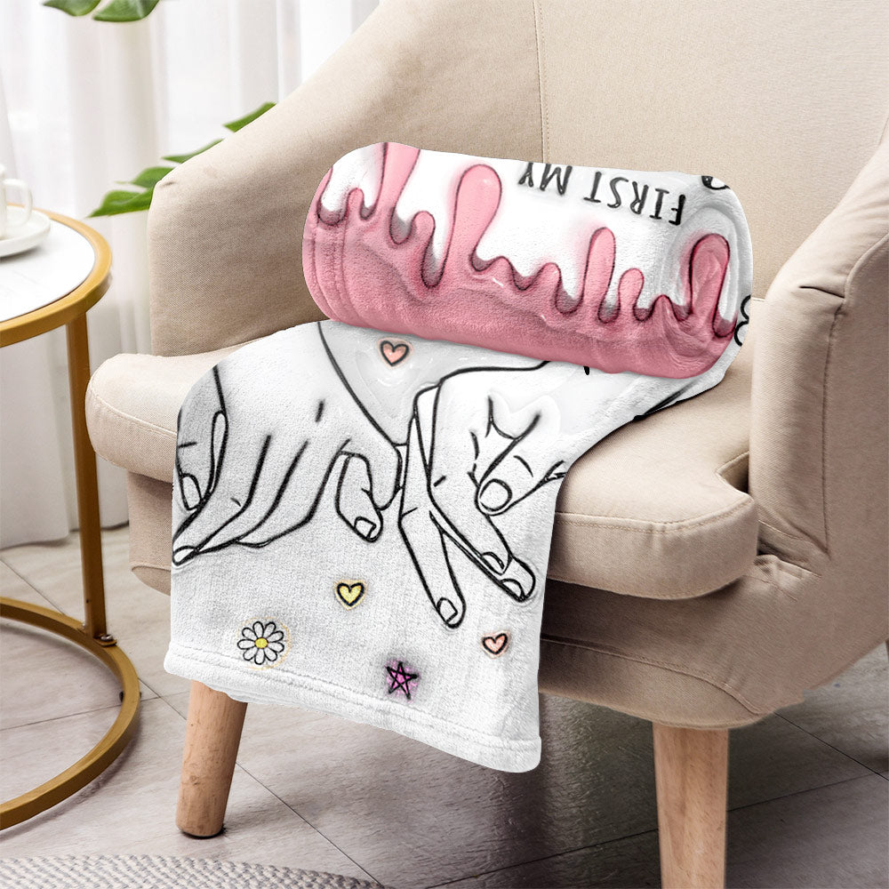 First My Mother Forever My Friend - Personalized Mother Blanket