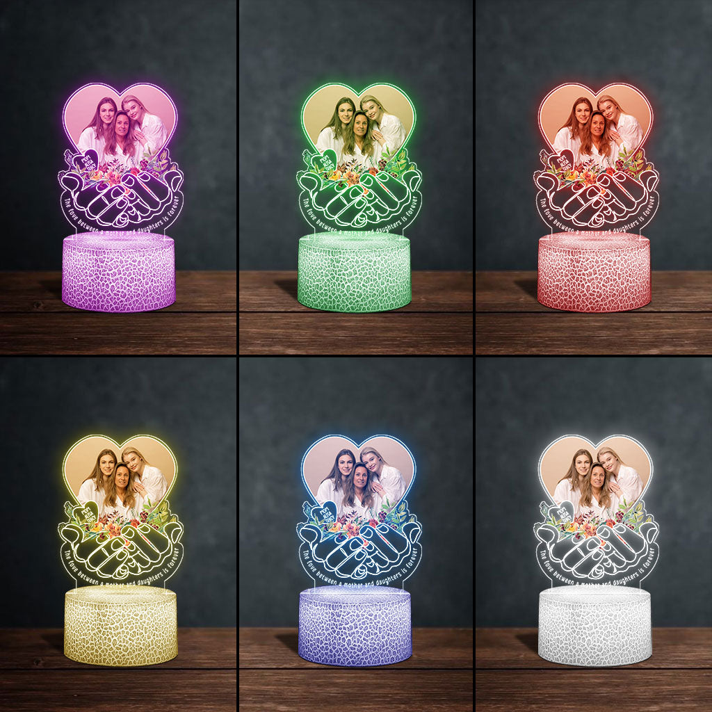 The love Between A Mother And Children Is Forever - Personalized Mother Shaped Plaque Light Base