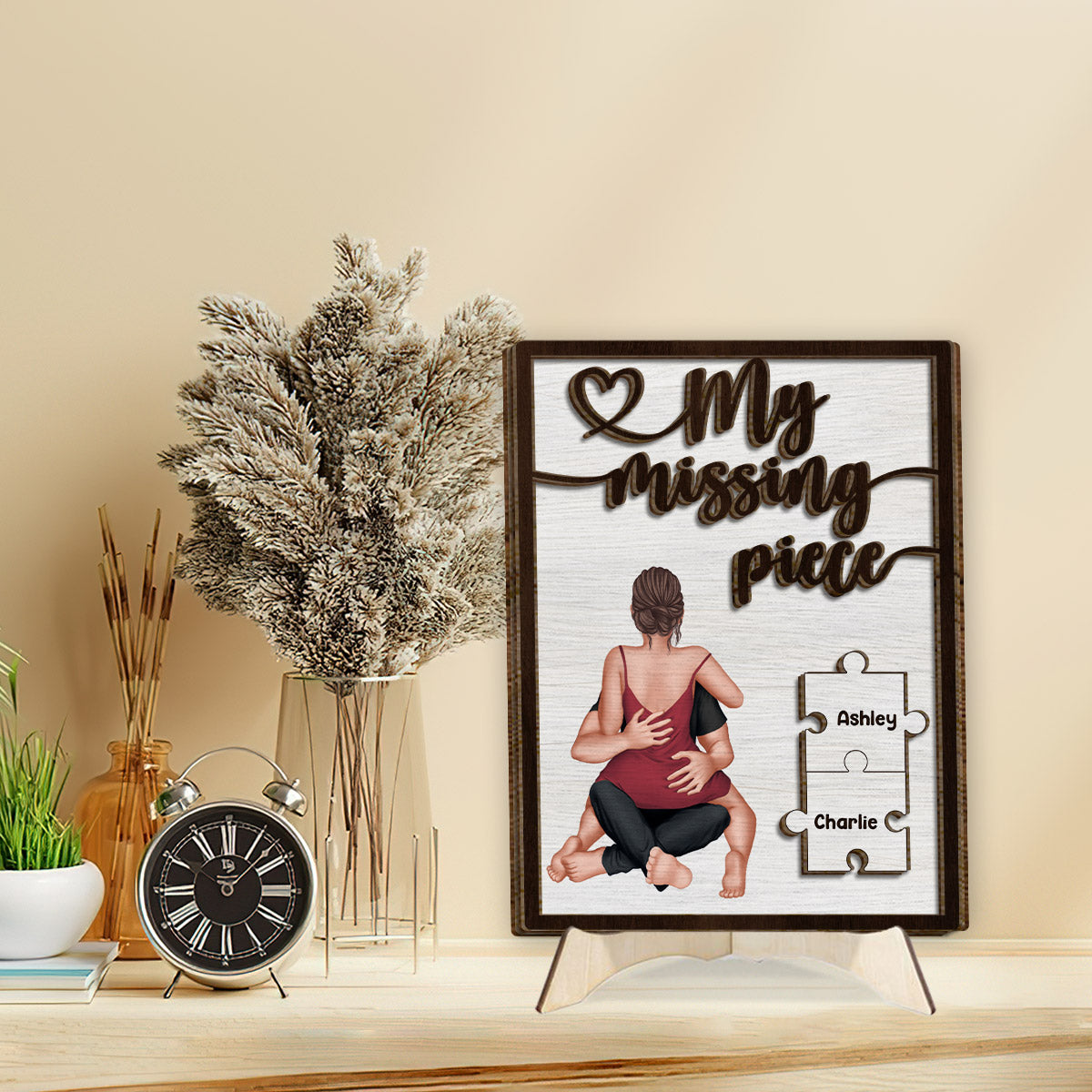 My Missing Piece - Personalized Couple 2 Layered Wood Sign / Wood Plaque