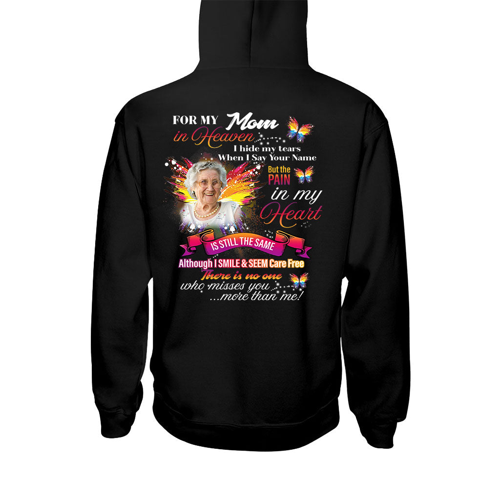 For My Any Title In Heaven I Hide My Tears When I Say Your Name - Personalized Memorial T-shirt and Hoodie