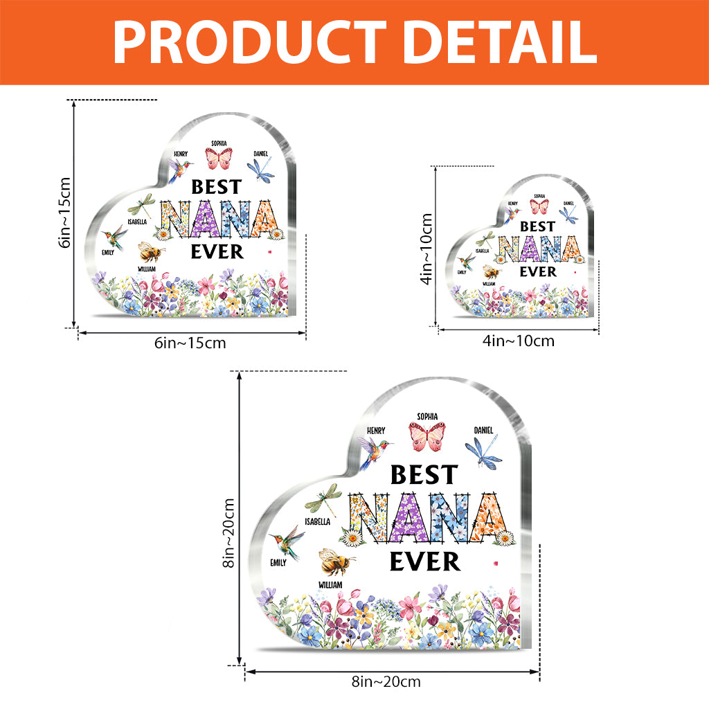 Best Mom Nana Ever - Personalized Grandma Custom Shaped Acrylic Plaque