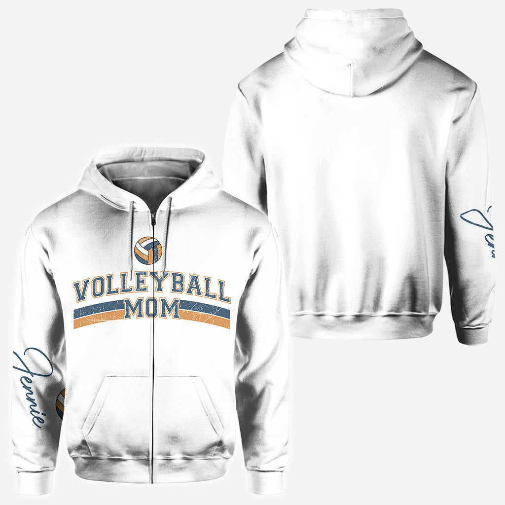 Volleyball Mom With Any Kid Name & Number - Personalized Volleyball All Over Shirt