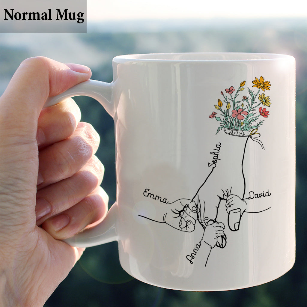 Holding Mom's Hand - Personalized Mother Mug
