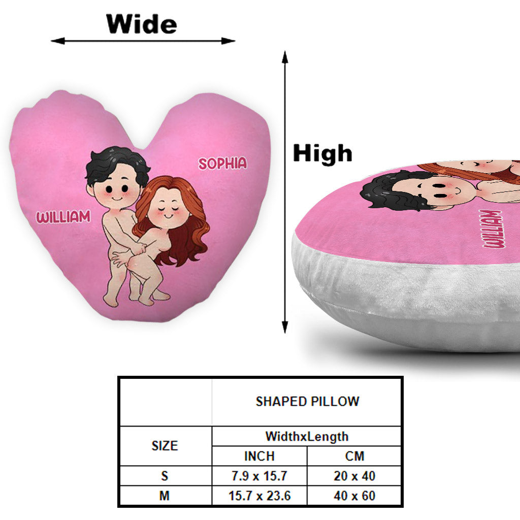 Conversation Hearts Candy Hearts - Personalized Couple Shaped Pillow