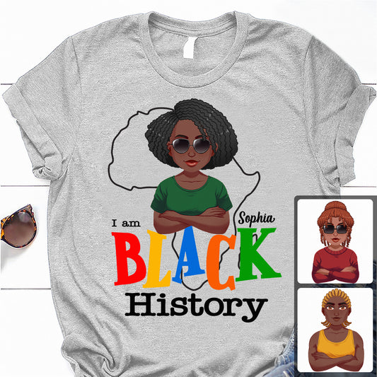 Ich bin schwarze Geschichte – Personalisiertes T-Shirt und Hoodie für Afroamerikaner