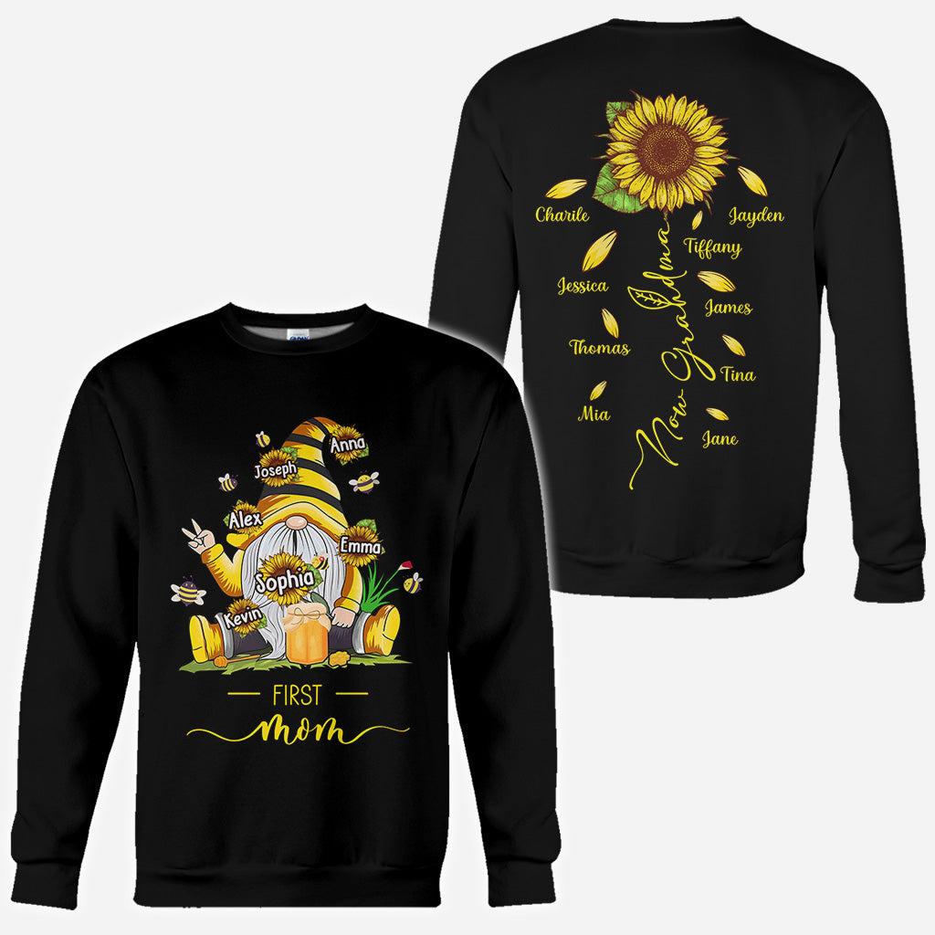 First Mother Now Grandma With Any Kid Name - Personalized Mother All Over Shirt